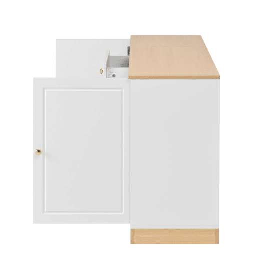 Aparador com 3 portas e 2 gavetas - armazenamento multifuncional para sala de estar e sala de jantar - Branco