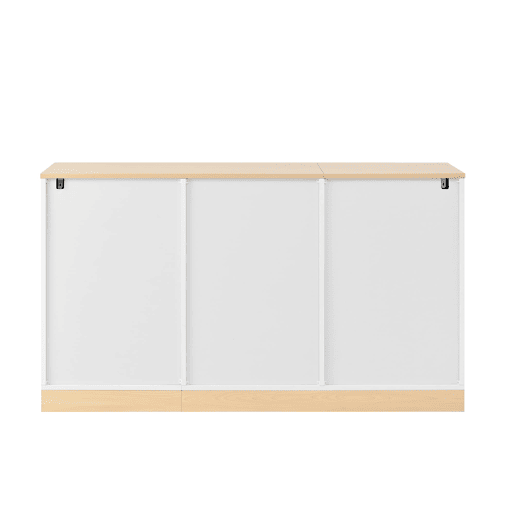 Aparador com 3 portas e 2 gavetas - armazenamento multifuncional para sala de estar e sala de jantar - Branco