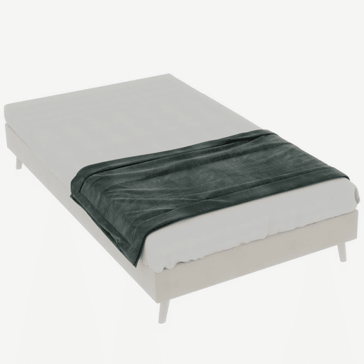 Cama moderna minimalista 140x200 - Base baixa estilo moderno - Bege