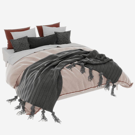 Cama minimalista 160x200 cm - base baixa, veludo holandês - Bege