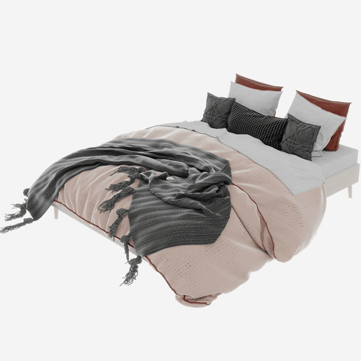 Cama minimalista 160x200 cm - base baixa, veludo holandês - Bege