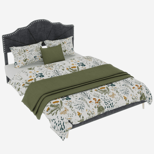 Cama minimalista 160x200 - cabeceira suave e confortável, base baixa multifuncional - cinzenta