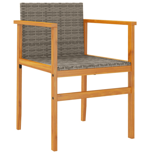vidaXL Cadeiras de jardim 2 unidades madeira maciça e rattan sintético cinzento