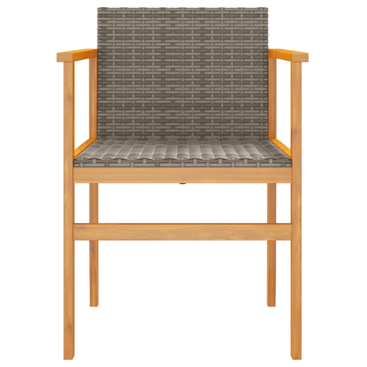 vidaXL Cadeiras de jardim 2 unidades madeira maciça e rattan sintético cinzento