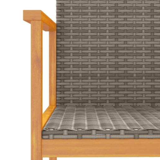 vidaXL Cadeiras de jardim 2 unidades madeira maciça e rattan sintético cinzento