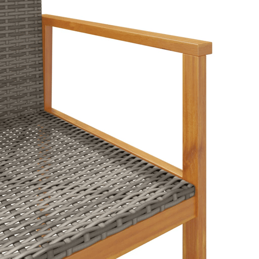 vidaXL Cadeiras de jardim 2 unidades madeira maciça e rattan sintético cinzento