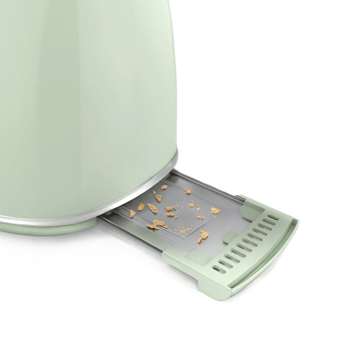 Torradeira vintage SWEISS GRS7 de 850 W com 2 ranhuras, 6 níveis de tostagem e função descongelar, verde