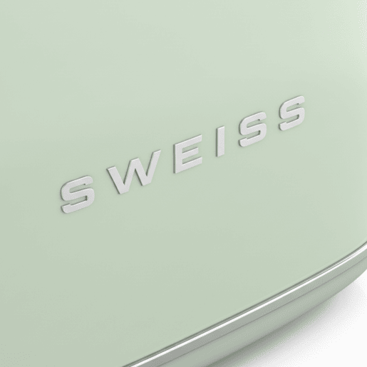 Torradeira vintage SWEISS GRS7 de 850 W com 2 ranhuras, 6 níveis de tostagem e função descongelar, verde
