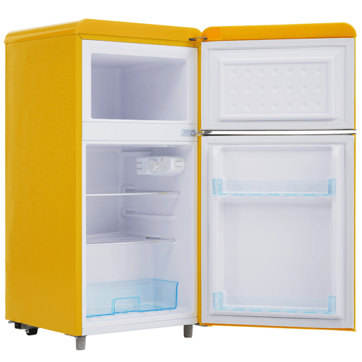 Frigorífico retro 72L - Porta dupla superior e inferior - Amarelo