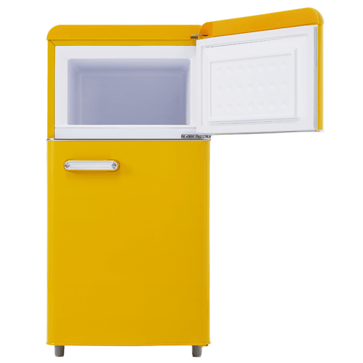 Frigorífico retro 72L - Porta dupla superior e inferior - Amarelo