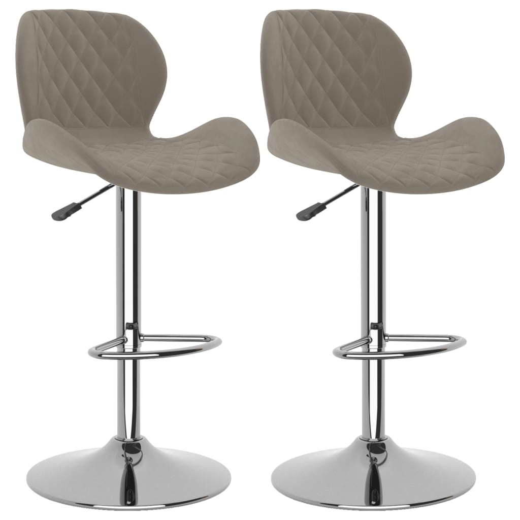 Vidaxl taburetes de cocina 2 unidades terciopelo gris claro