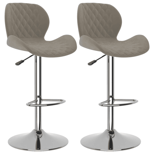 vidaXL Bancos de bar 2 pcs veludo cinzento-claro