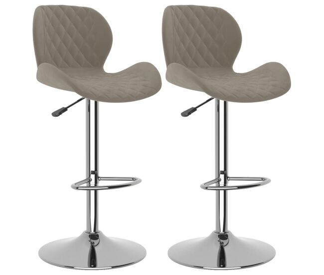 Vidaxl taburetes de cocina 2 unidades terciopelo gris claro