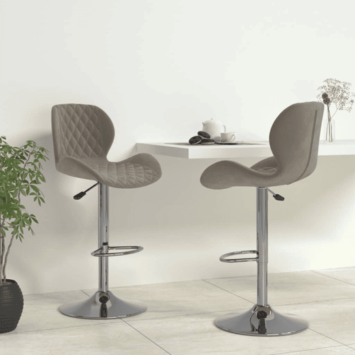 vidaXL Bancos de bar 2 pcs veludo cinzento-claro