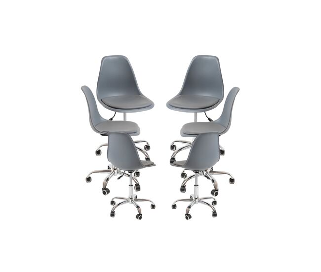 Pack 6 sillas dami office - gris oscuro