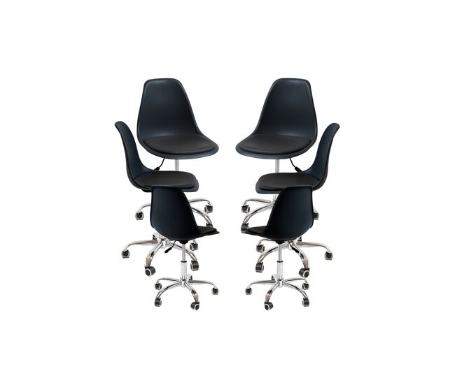 Pack 6 sillas dami office - negro