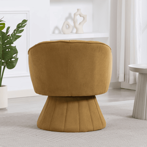 Cadeira de escritório giratória 360° - Assento ergonómico, apoios de braços e base estável - Amarelo mostarda