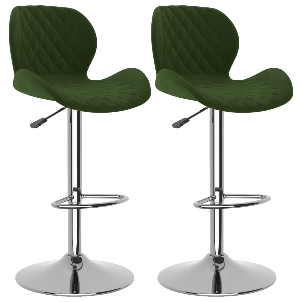 Vidaxl taburetes de cocina 2 unidades terciopelo verde oscuro