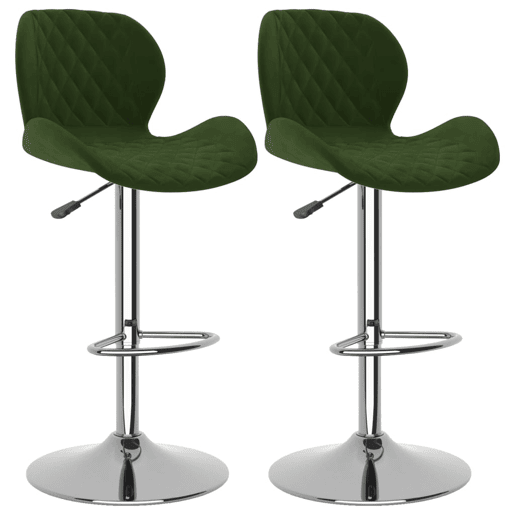 vidaXL Bancos de bar 2 pcs veludo verde-escuro