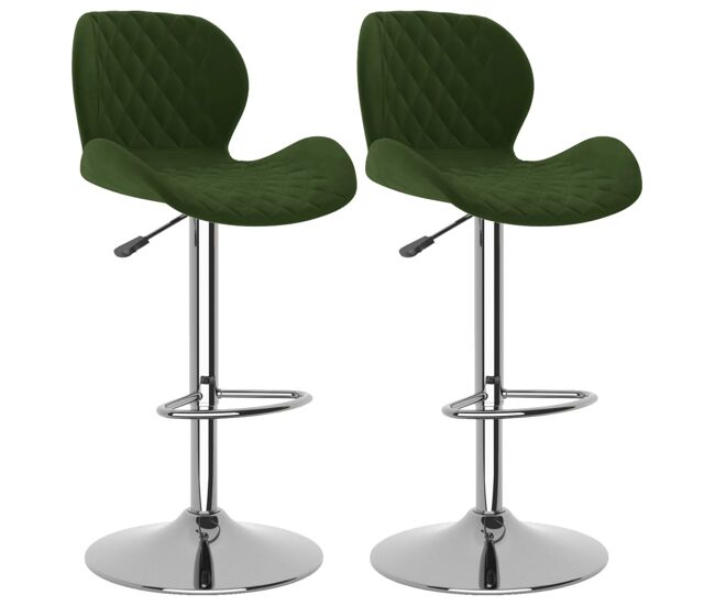 Vidaxl taburetes de cocina 2 unidades terciopelo verde oscuro
