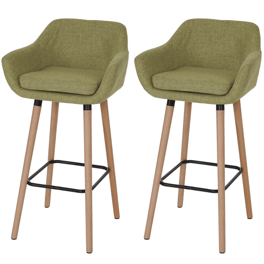 Conjunto de 2 banquetas de barbalcão com apoio para os pés em tecido verde claro 04_0000169