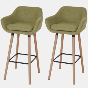 Conjunto de 2 banquetas de barbalcão com apoio para os pés em tecido verde claro 04_0000169