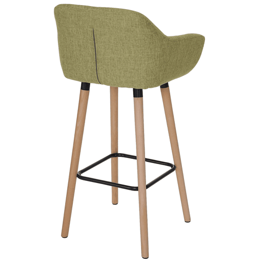 Conjunto de 2 banquetas de barbalcão com apoio para os pés em tecido verde claro 04_0000169