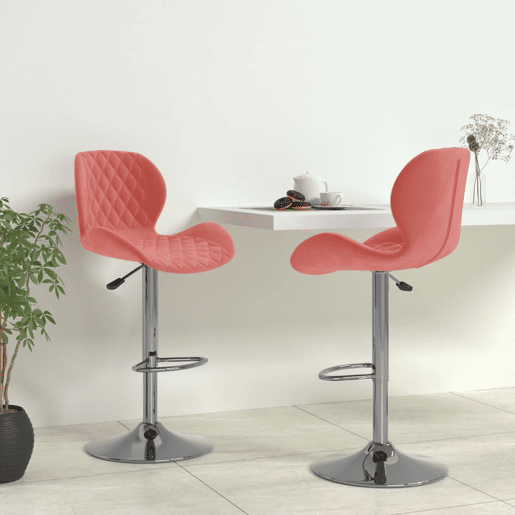 vidaXL Bancos de bar 2 pcs veludo rosa vidaXL Bancos de bar 2 pcs veludo rosa