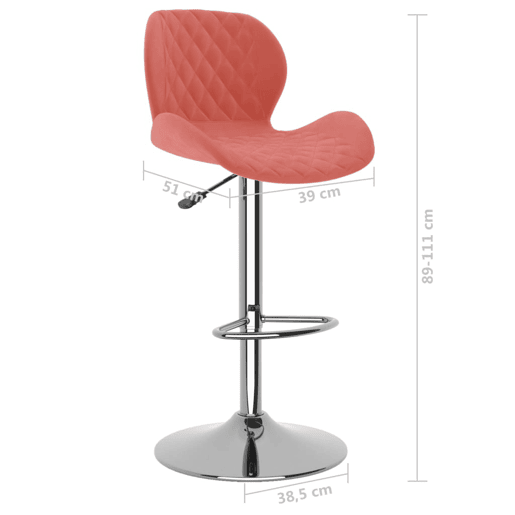 vidaXL Bancos de bar 2 pcs veludo rosa vidaXL Bancos de bar 2 pcs veludo rosa