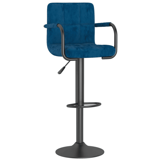 vidaXL Banco de bar veludo azul