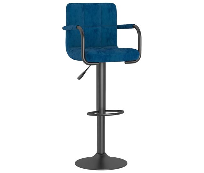 Vidaxl taburete de cocina de terciopelo azul