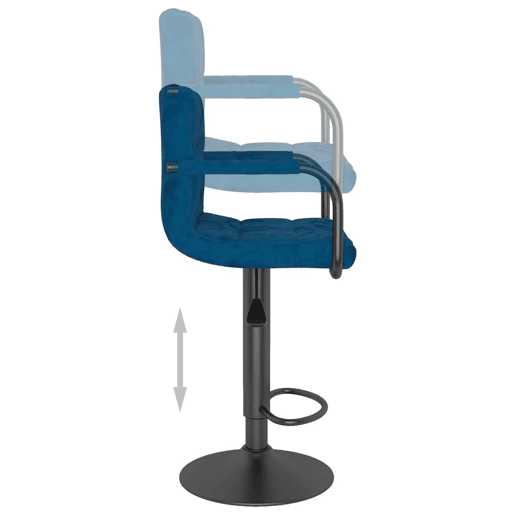 vidaXL Banco de bar veludo azul