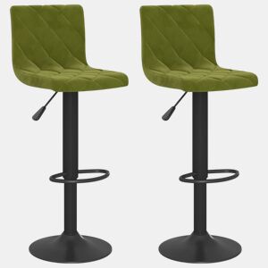 vidaXL Bancos de bar 2 pcs veludo verde-claro