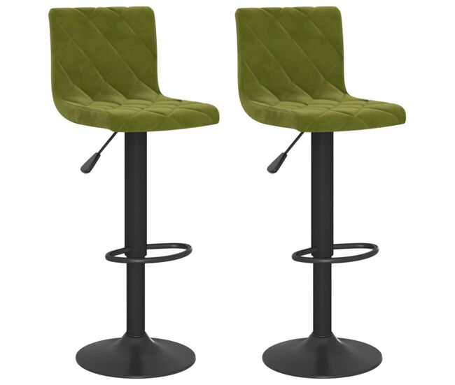 Vidaxl taburetes de cocina 2 uds terciopelo verde claro