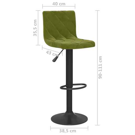 vidaXL Bancos de bar 2 pcs veludo verde-claro vidaXL Bancos de bar 2 pcs veludo verde-claro