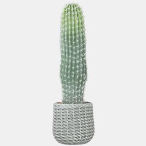 HOMCOM Cacto Artificial 66 cm Planta Artificial Decorativa com Vaso para Decoração de Interiores Casa Escritório Sala Verde