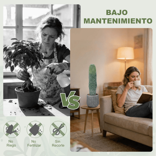 HOMCOM Cacto Artificial 66 cm Planta Artificial Decorativa com Vaso para Decoração de Interiores Casa Escritório Sala Verde