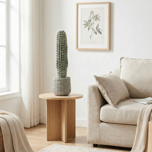 HOMCOM Cacto Artificial 66 cm Planta Artificial Decorativa com Vaso para Decoração de Interiores Casa Escritório Sala Verde