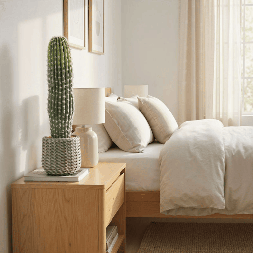 HOMCOM Cacto Artificial 66 cm Planta Artificial Decorativa com Vaso para Decoração de Interiores Casa Escritório Sala Verde