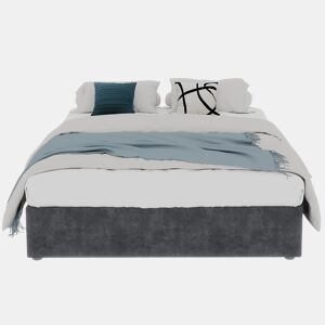 Cama estofada 160x200 - minimalista, com elevador pneumático - cinzenta
