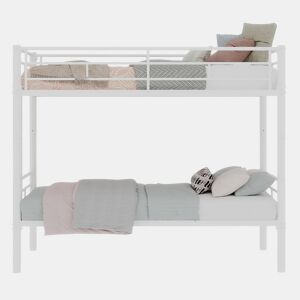Beliche Twin sobre Twin - Metal resistente com escadas e corrimão, convertível - Branco