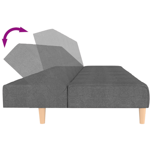 vidaXL Sofá-cama de 2 lugares tecido cinzento-claro vidaXL Sofá-cama de 2 lugares tecido cinzento-claro