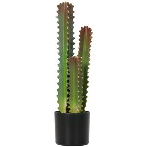 HOMCOM Cato Artificial 66 cm Planta Artificial Decorativa com Vaso e 3 Folhas para Decoração de Interiores Casa Escritório Sala Verde