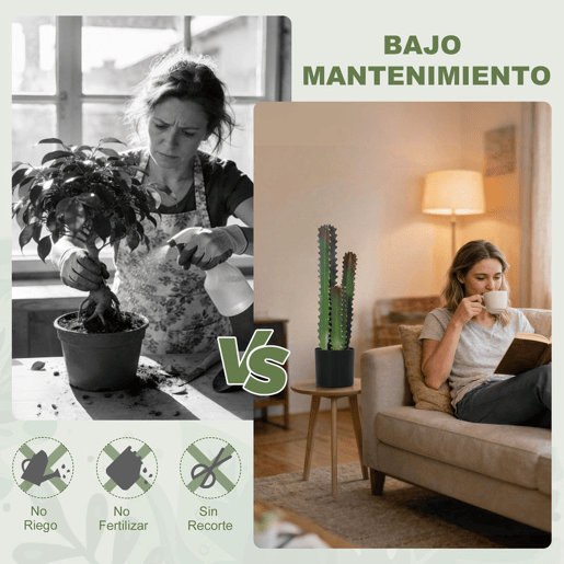 HOMCOM Cato Artificial 66 cm Planta Artificial Decorativa com Vaso e 3 Folhas para Decoração de Interiores Casa Escritório Sala Verde