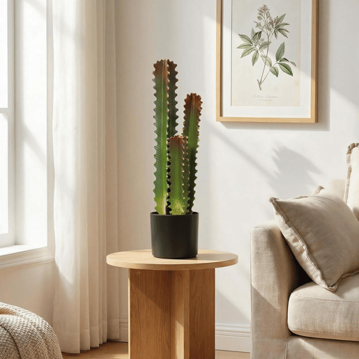 HOMCOM Cato Artificial 66 cm Planta Artificial Decorativa com Vaso e 3 Folhas para Decoração de Interiores Casa Escritório Sala Verde