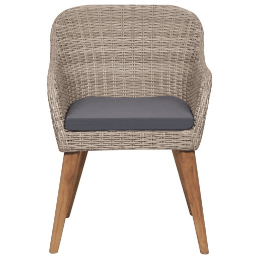 vidaXL Cadeiras de jardim com almofadas 2 unidades rattan sintético castanho vidaXL Cadeiras de jardim com almofadas 2 unidades rattan sintético castanho