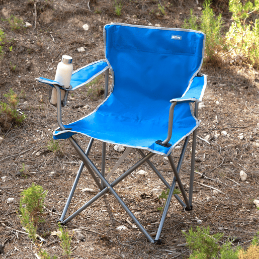 Aktive Conjunto de 2 cadeiras de campismo dobráveis 48x45x80 cm azuis com suporte para copos Aktive Conjunto de 2 cadeiras de campismo dobráveis 48x45x80 cm azuis com suporte para copos