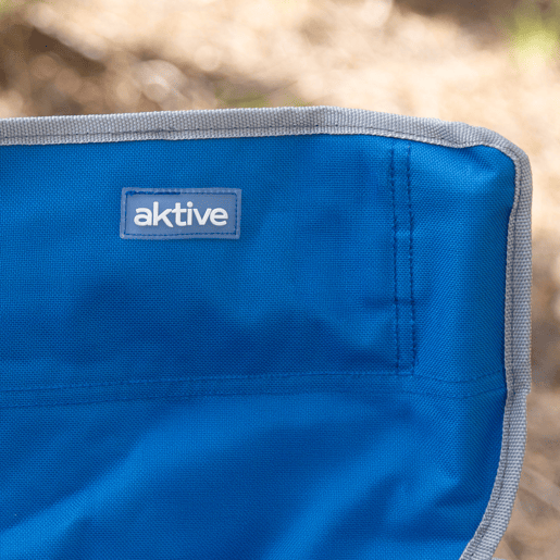 Aktive Conjunto de 2 cadeiras de campismo dobráveis 48x45x80 cm azuis com suporte para copos Aktive Conjunto de 2 cadeiras de campismo dobráveis 48x45x80 cm azuis com suporte para copos