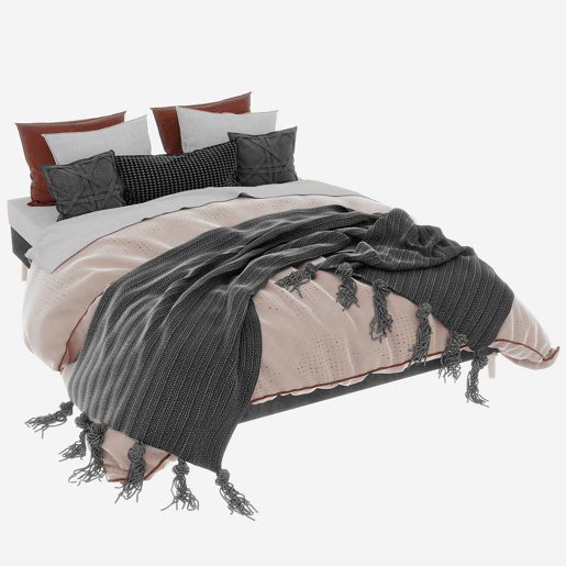 Cama moderna minimalista 140x200 - Base baixa, estilo moderno - Cinza Cama moderna minimalista 140x200 - Base baixa, estilo moderno - Cinza