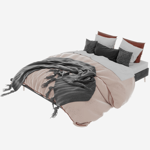 Cama moderna minimalista 140x200 - Base baixa, estilo moderno - Cinza Cama moderna minimalista 140x200 - Base baixa, estilo moderno - Cinza